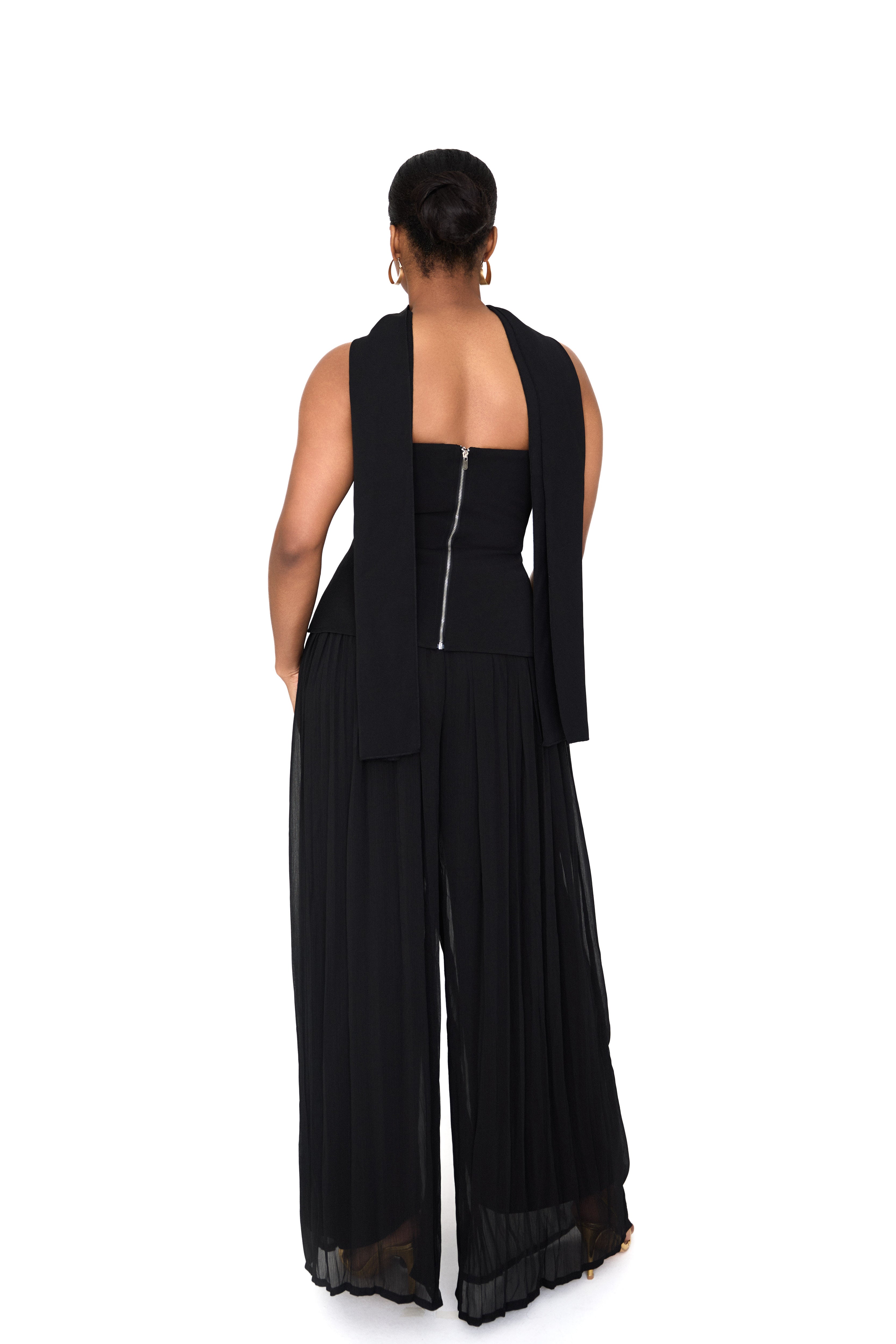 OLIVIA — Black Three-Piece Pants Set