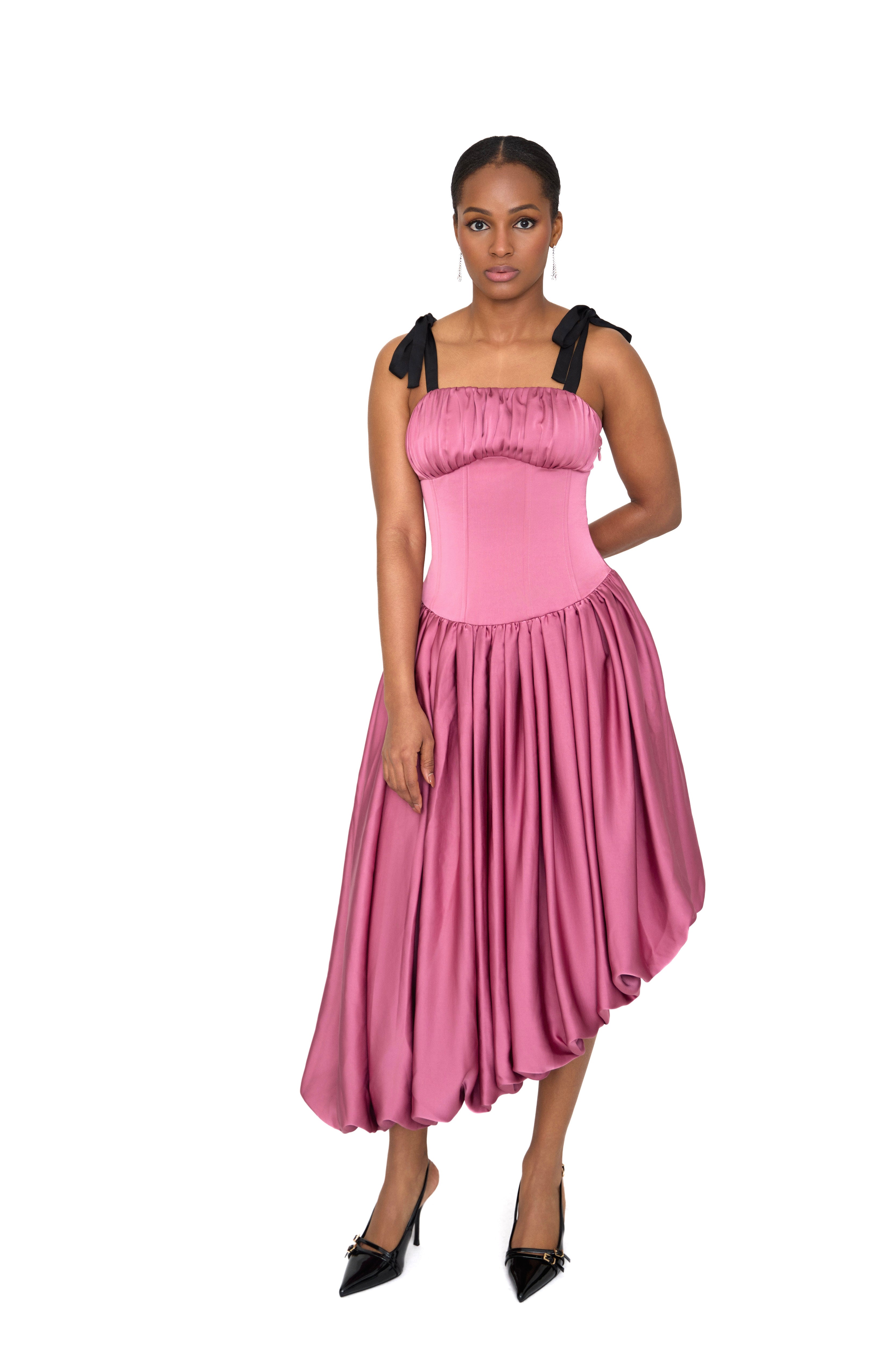DAPHNE — Pink Corset Dress