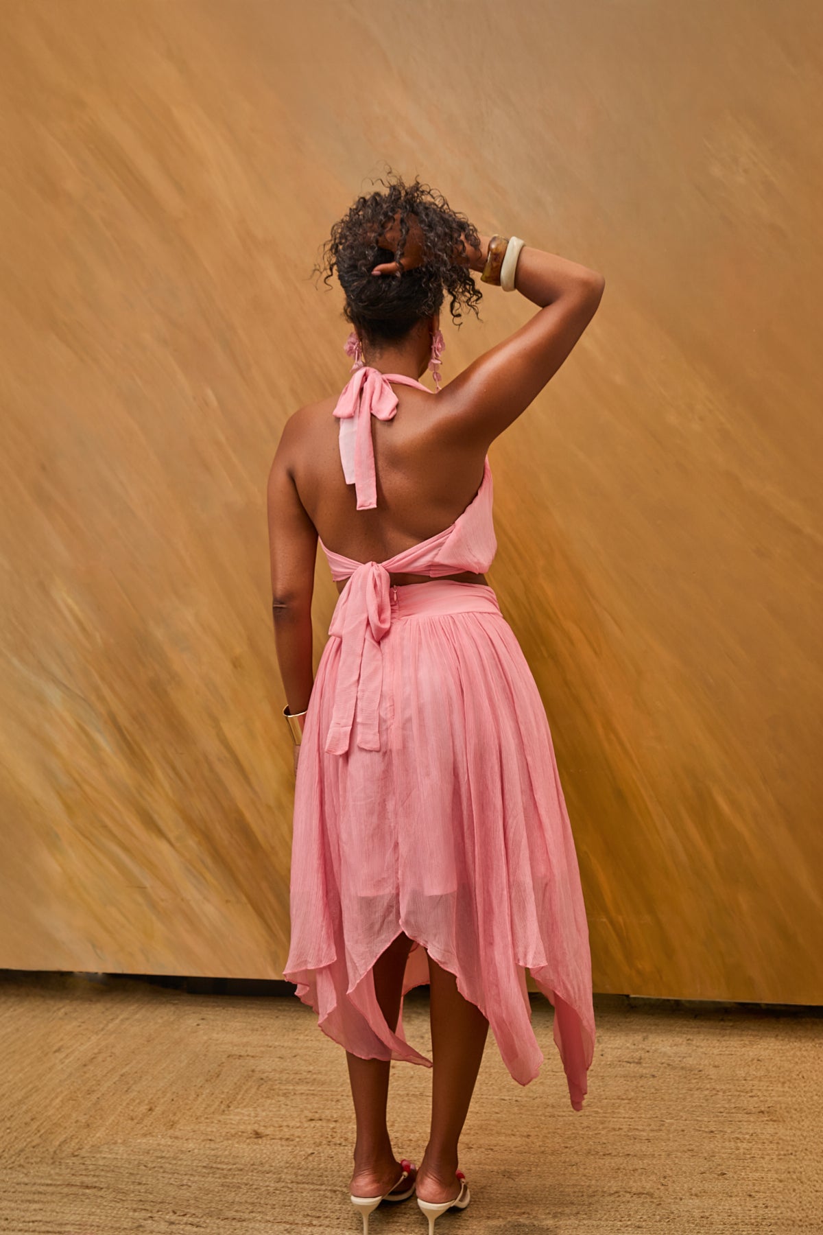 The Zara Pink Three-Piece Skirt Set