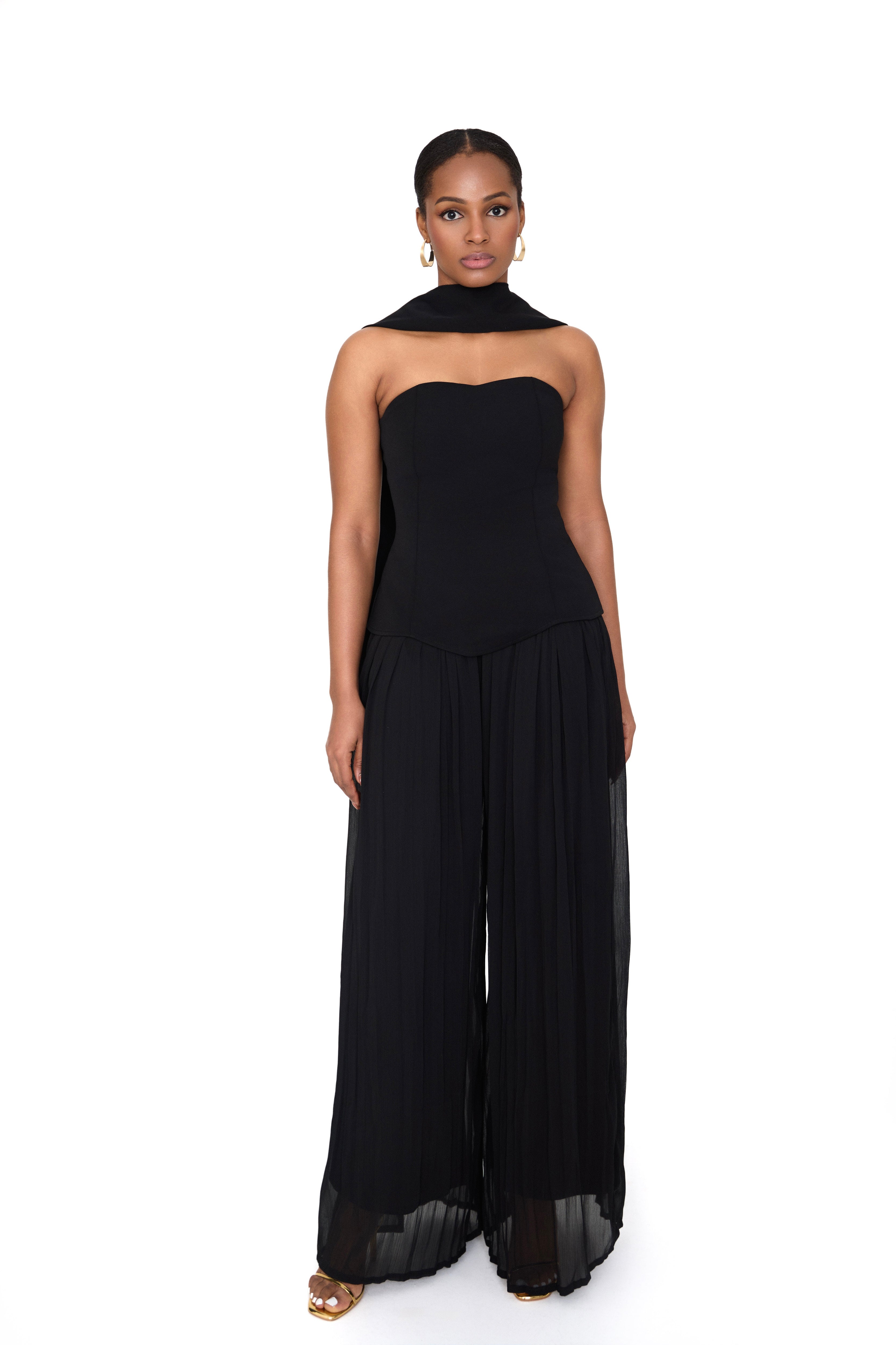 OLIVIA — Black Three-Piece Pants Set