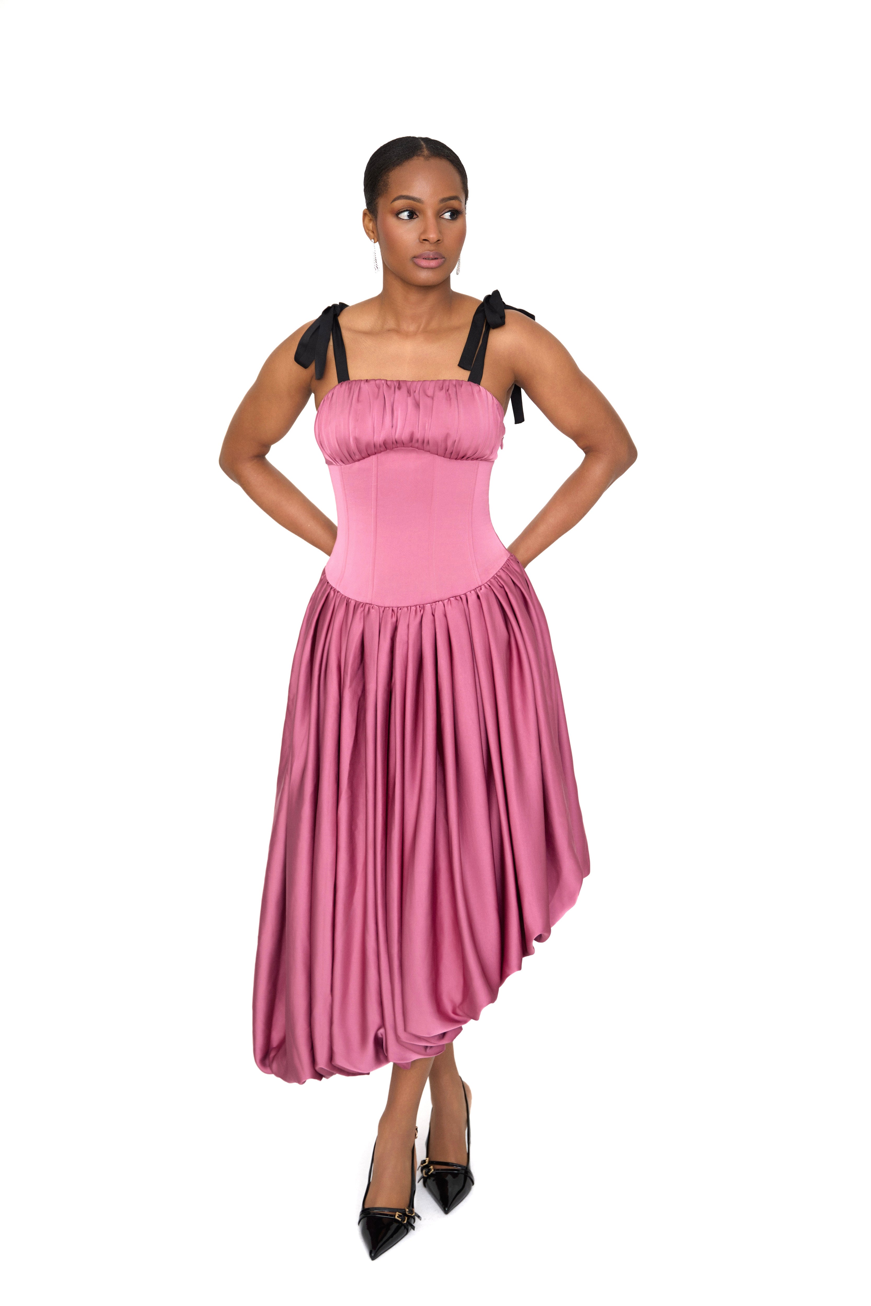 DAPHNE — Pink Corset Dress