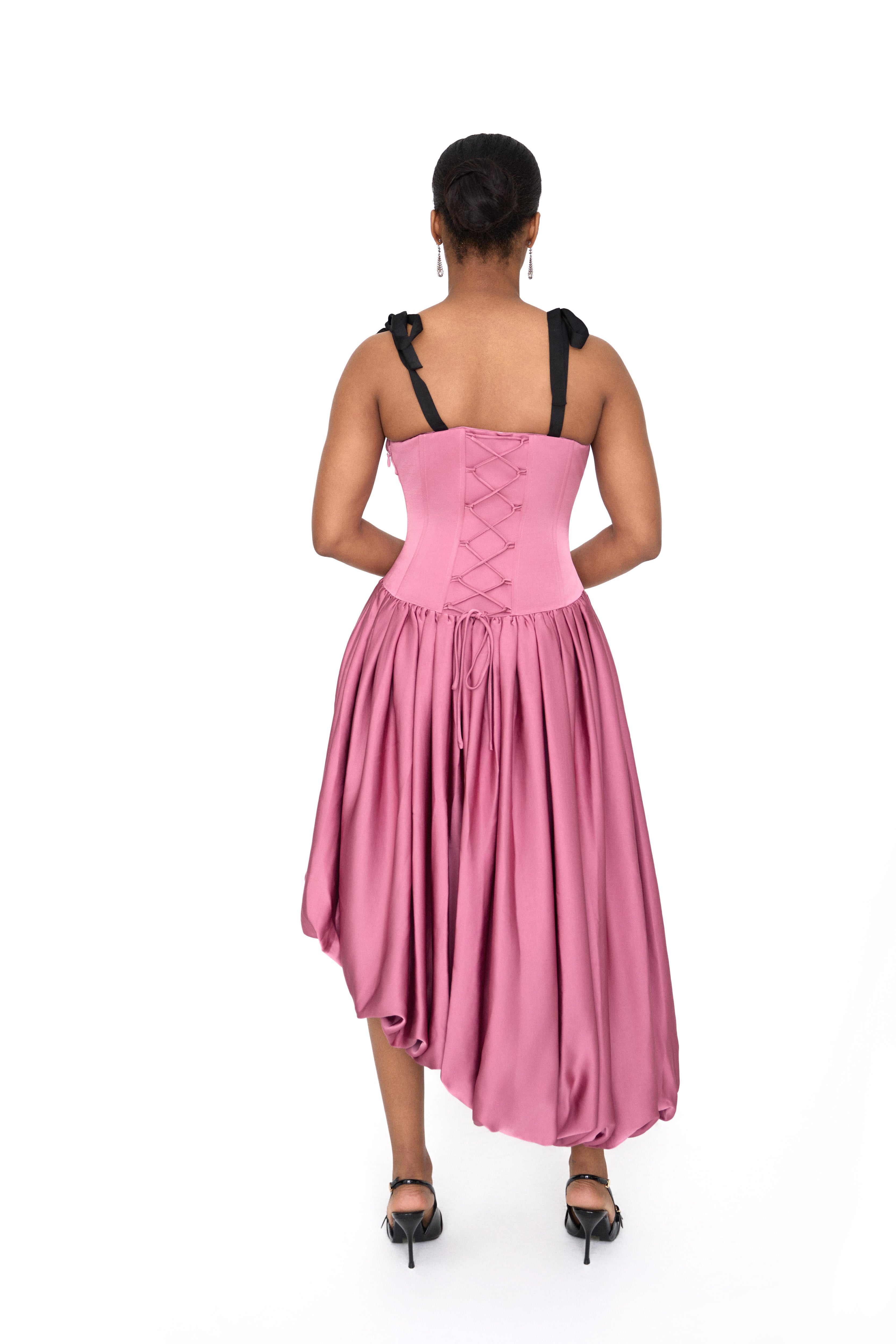 DAPHNE — Pink Corset Dress