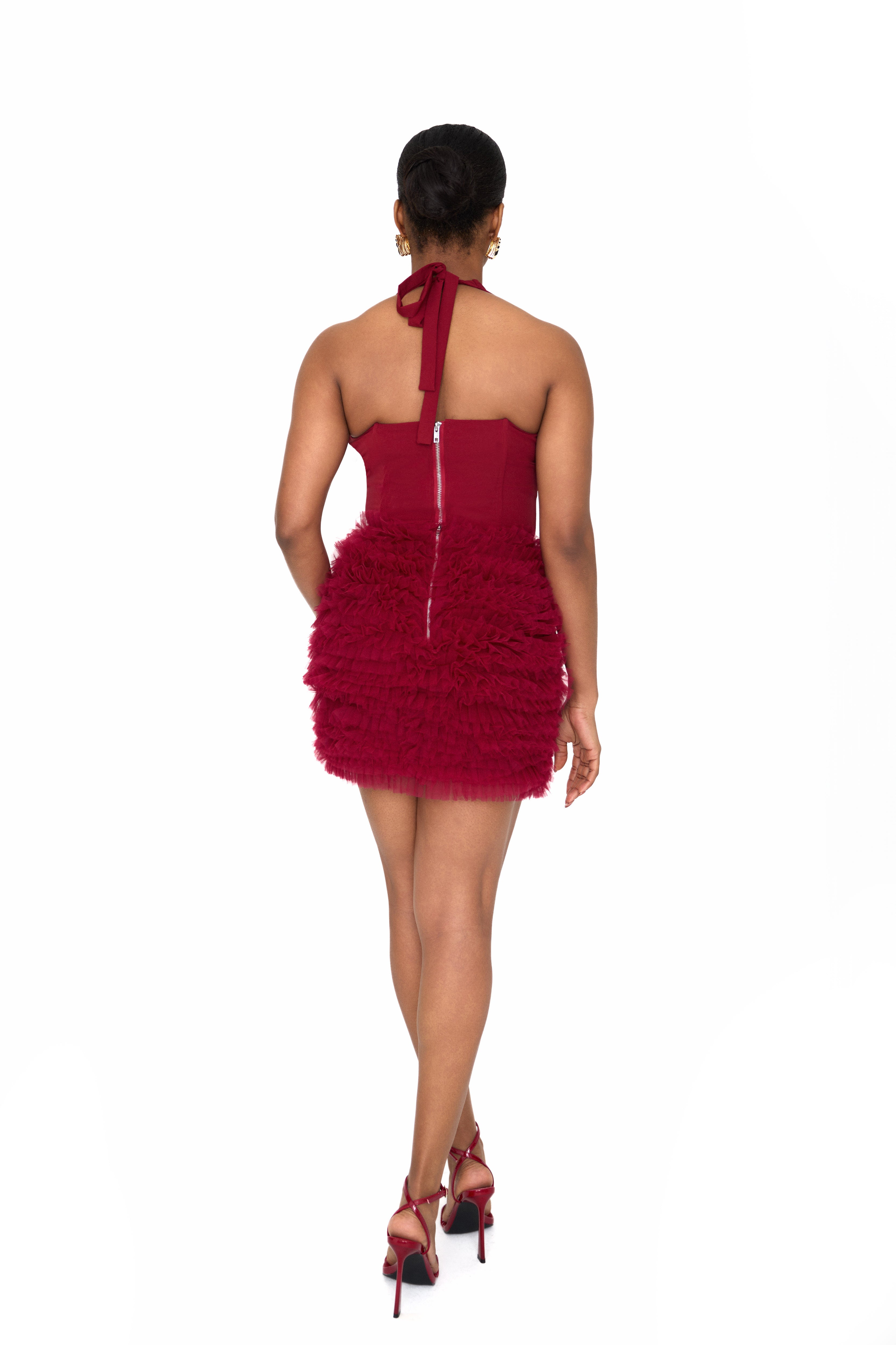 ROXY — Wine Two-Piece Mini Skirt Set